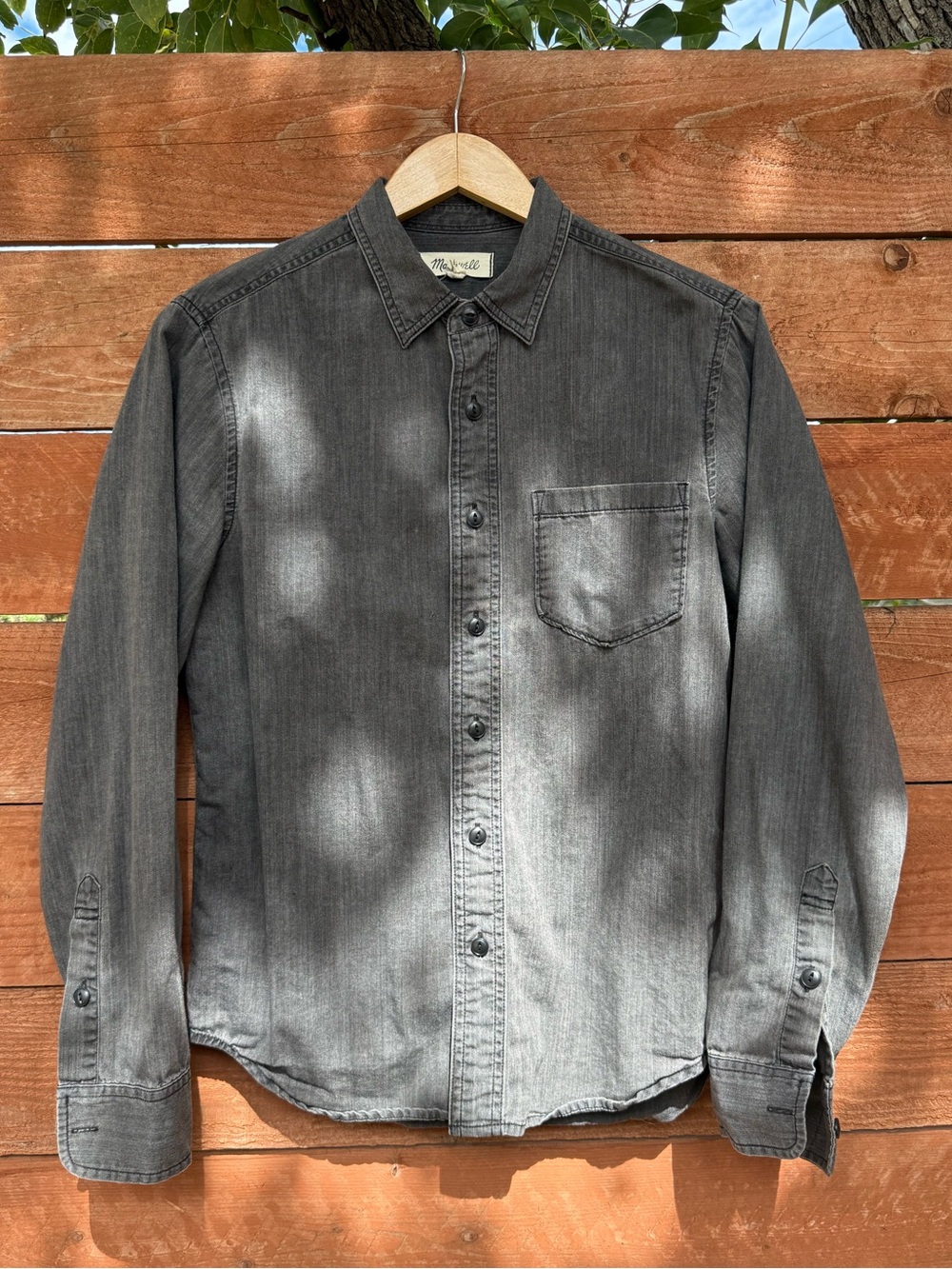Madewell Gray Denim Button-Up Shirt
